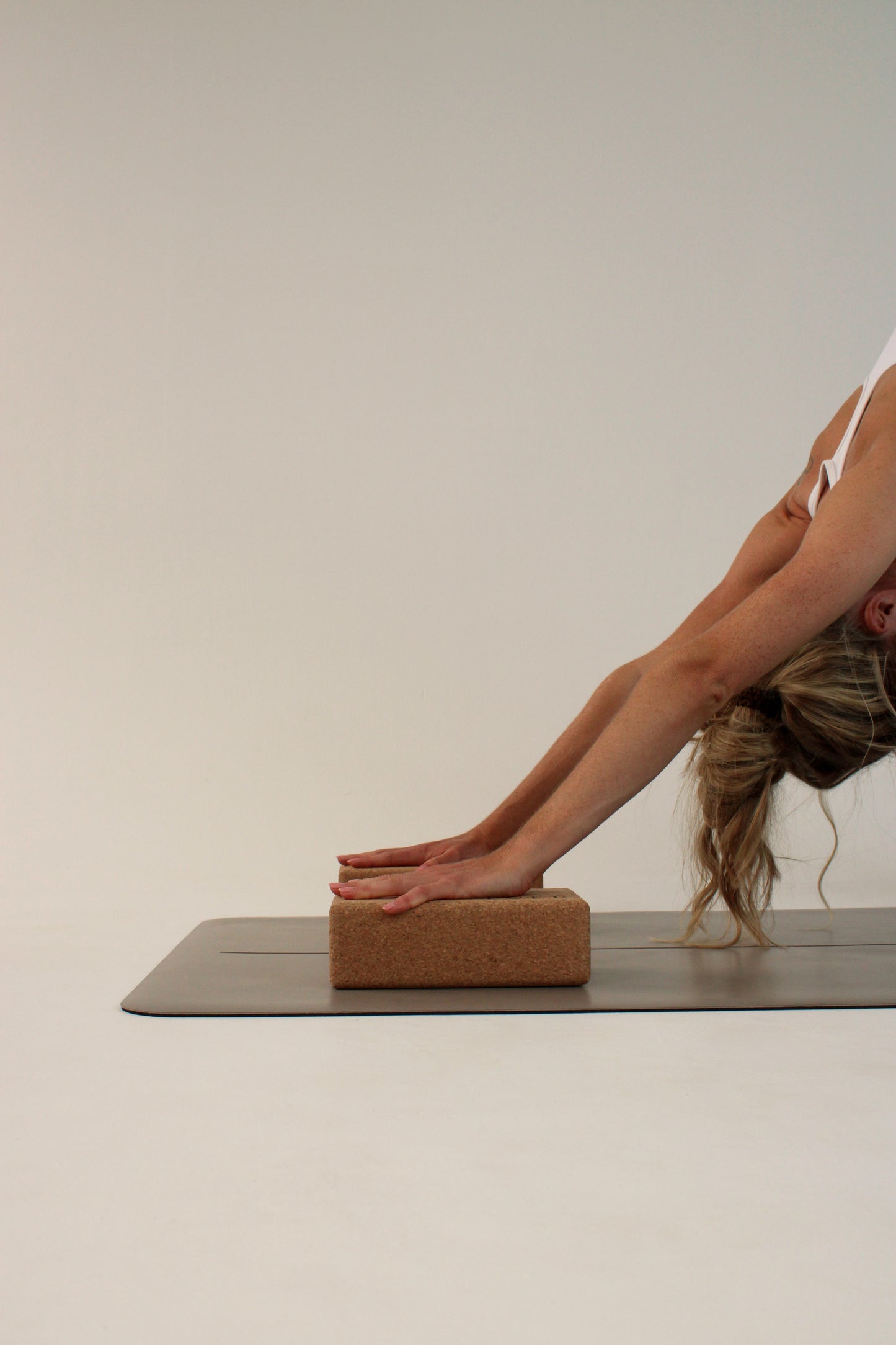 natural cork yoga block Portugal side on