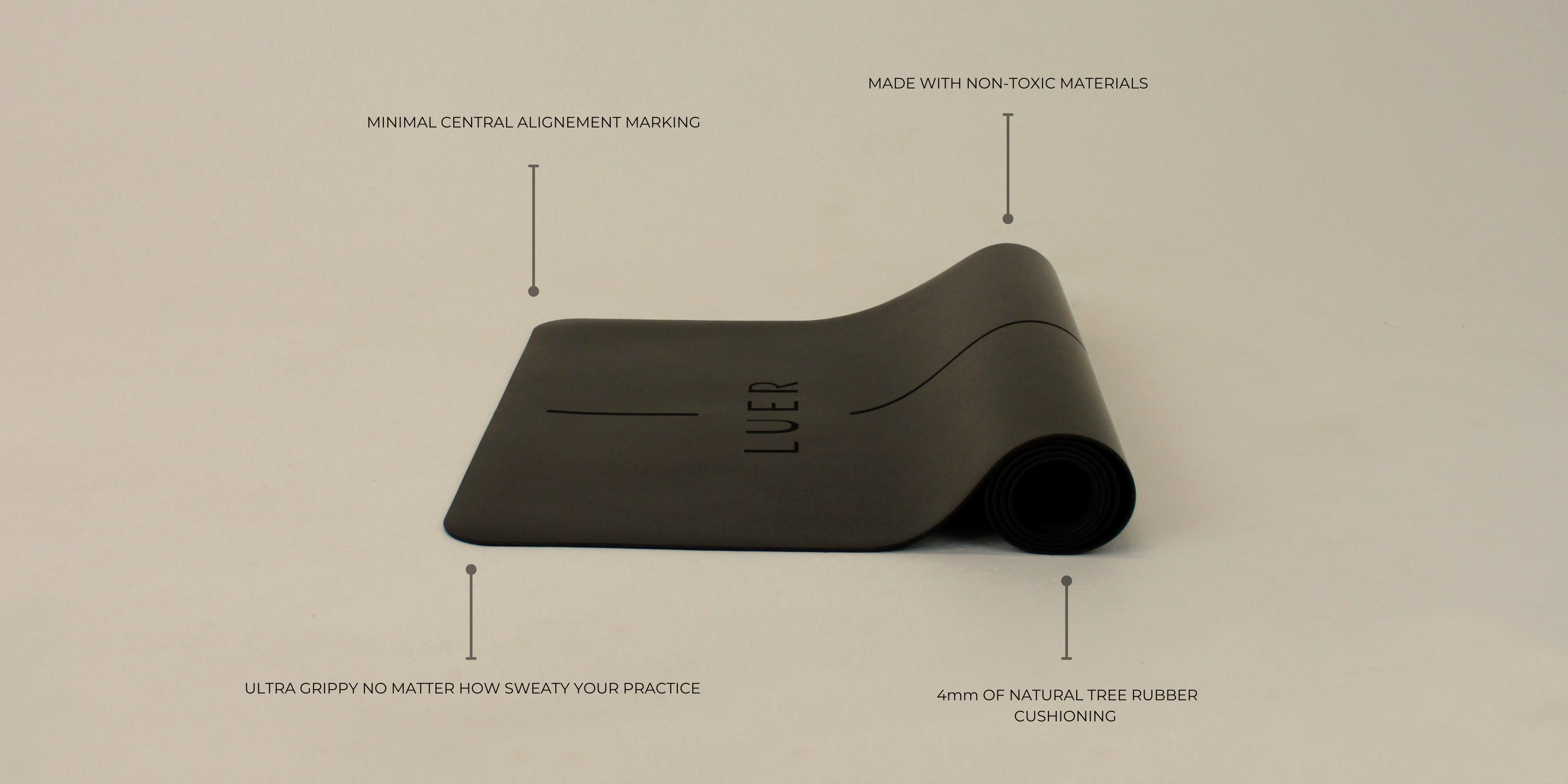 luxury black luer yoga mat